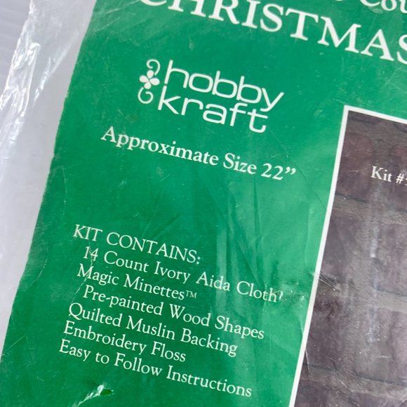 Hobby Kraft Kit 5021 Jumbo Counted Crosstitch Christmas Stocking Snowman Angel - Picture 4 of 6